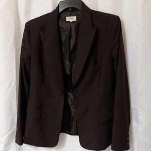 NEIMAN MARCUS EXCLUSIVE Women's 1-Button Blazer Jacket Sz 14 Brown